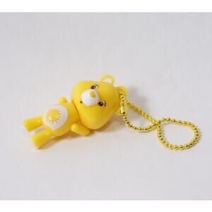 2000s Care Bears Funshine Bear Keychain Yellow Mini Charm ~ 260806-WH 528